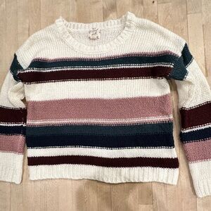 Hippie Rose Striped Sweater in Cream, Pink, and Blue